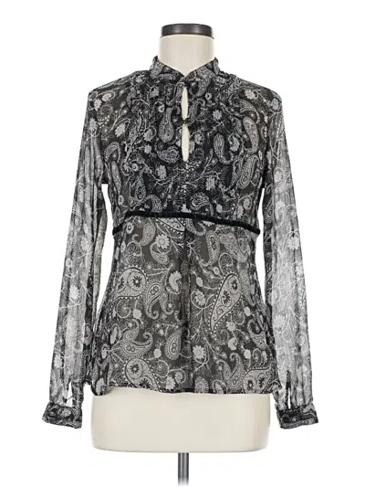 Pre-owned Apt. 9 Long Sleeve Blouse In Silver