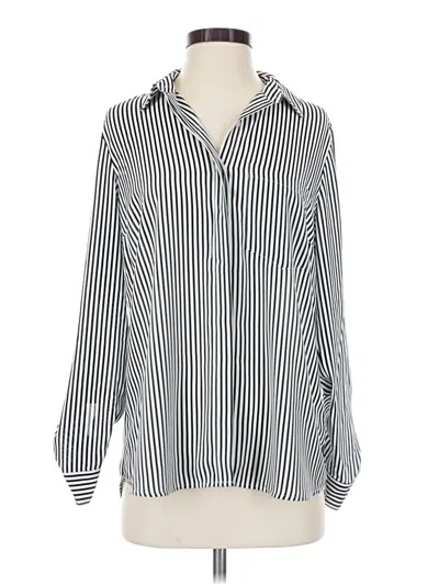 Pre-owned Apt. 9 Long Sleeve Blouse In Silver