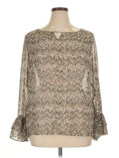 Pre-owned Apt. 9 Long Sleeve Blouse In Tan