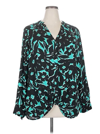 Pre-owned Apt. 9 Long Sleeve Blouse In Teal
