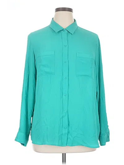 Pre-owned Apt. 9 Long Sleeve Blouse In Teal