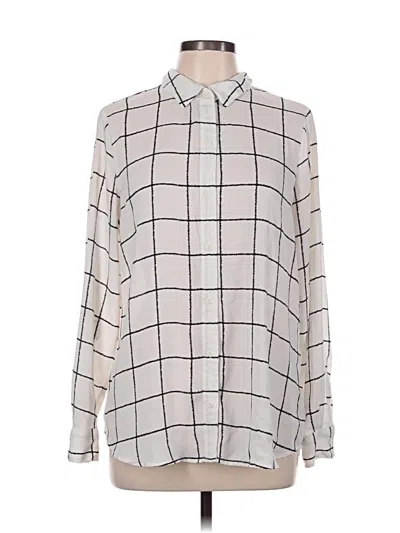 Pre-owned Apt. 9 Long Sleeve Blouse In White