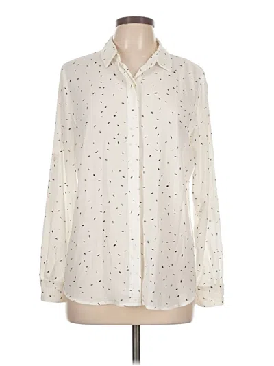 Pre-owned Apt. 9 Long Sleeve Blouse In White