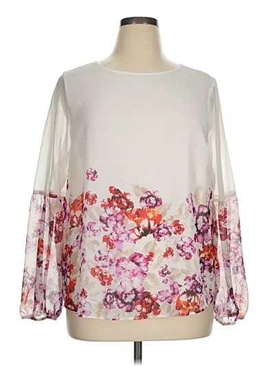 Pre-owned Apt. 9 Long Sleeve Blouse In White