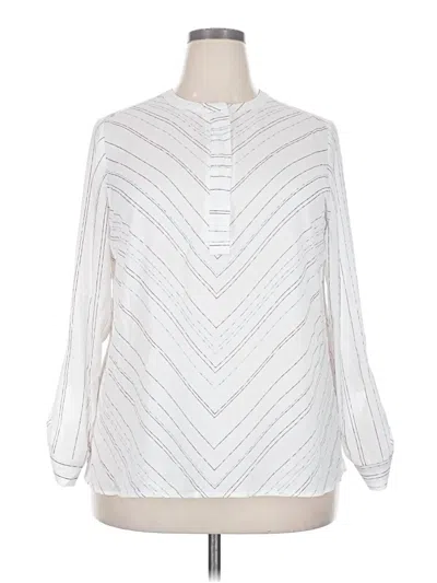 Pre-owned Apt. 9 Long Sleeve Blouse In White