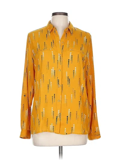 Pre-owned Apt. 9 Long Sleeve Blouse In Yellow