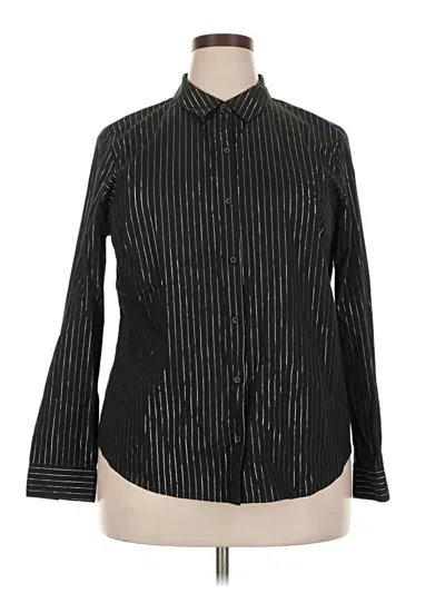 Pre-owned Apt. 9 Long Sleeve Button Down Shirt In Black