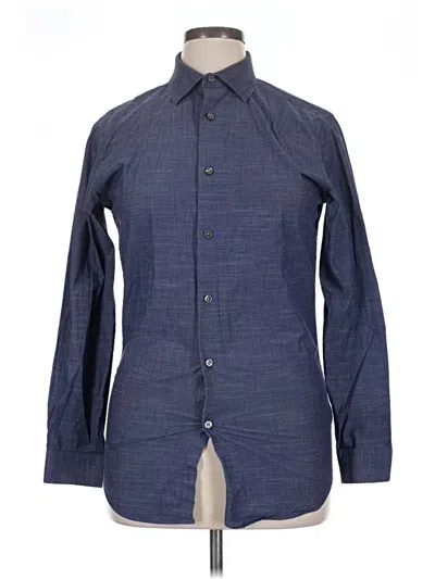 Pre-owned Apt. 9 Long Sleeve Button Down Shirt In Blue