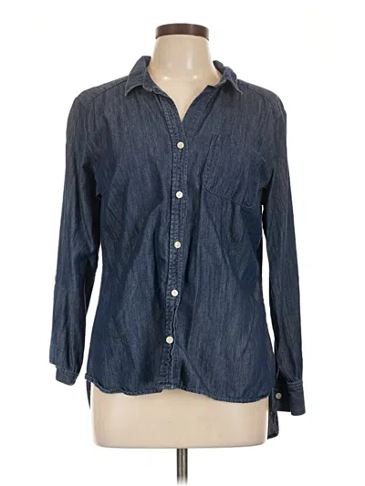 Pre-owned Apt. 9 Long Sleeve Button Down Shirt In Blue