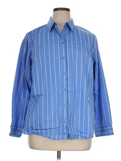 Pre-owned Apt. 9 Long Sleeve Button Down Shirt In Blue