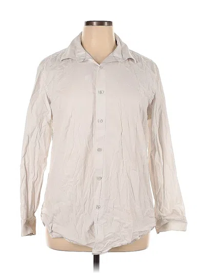 Pre-owned Apt. 9 Long Sleeve Button Down Shirt In Brown