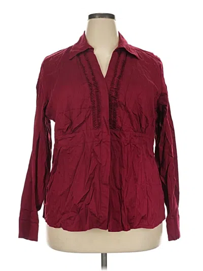 Pre-owned Apt. 9 Long Sleeve Button Down Shirt In Burgundy