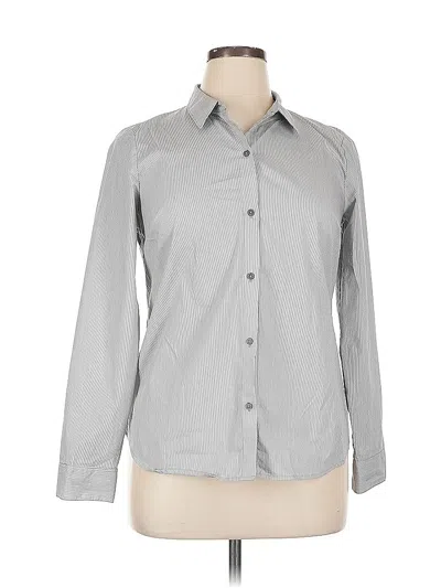 Pre-owned Apt. 9 Long Sleeve Button Down Shirt In Gray