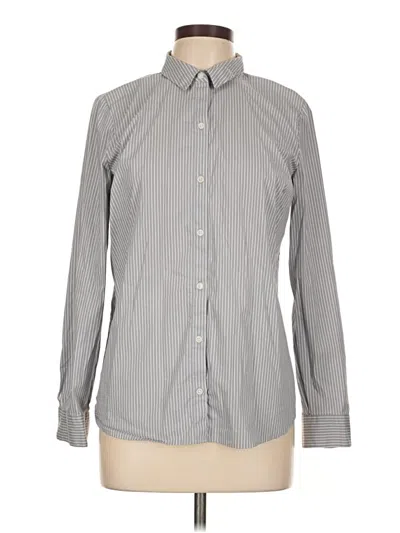 Pre-owned Apt. 9 Long Sleeve Button Down Shirt In Gray