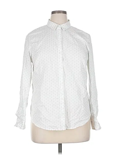Pre-owned Apt. 9 Long Sleeve Button Down Shirt In White