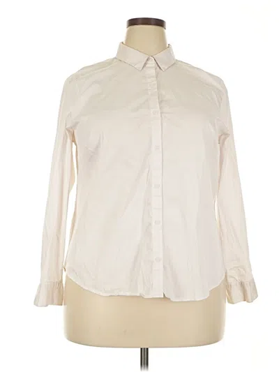 Pre-owned Apt. 9 Long Sleeve Button Down Shirt In White
