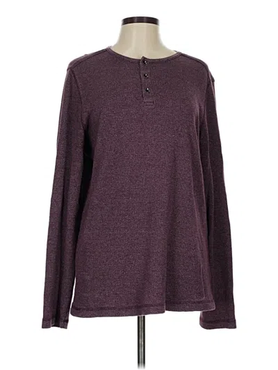 Pre-owned Apt. 9 Long Sleeve Henley Shirt In Burgundy