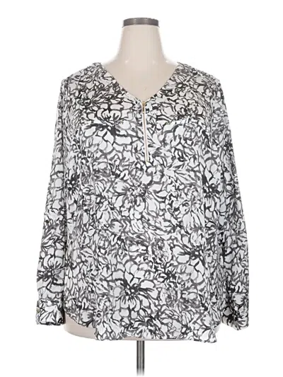 Pre-owned Apt. 9 Long Sleeve Henley Shirt In Silver