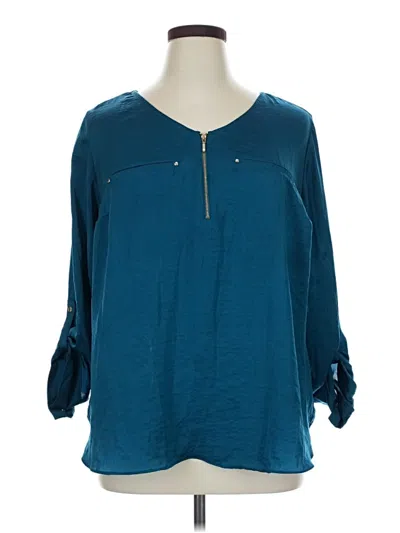 Pre-owned Apt. 9 Long Sleeve Henley Shirt In Teal