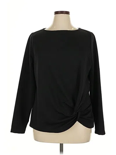 Pre-owned Apt. 9 Long Sleeve Top Black Boatneck Tops
