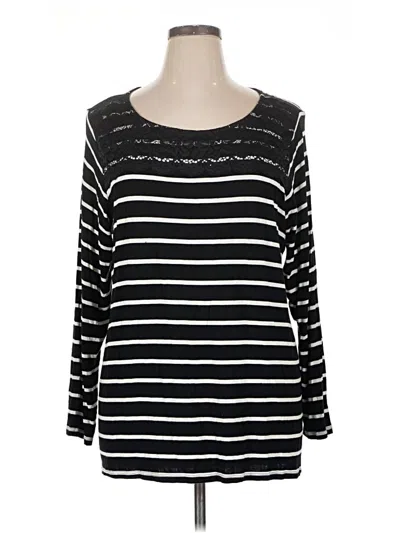 Pre-owned Apt. 9 Long Sleeve Top Black Boatneck Tops