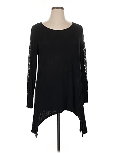 Pre-owned Apt. 9 Long Sleeve Top Black Boatneck Tops