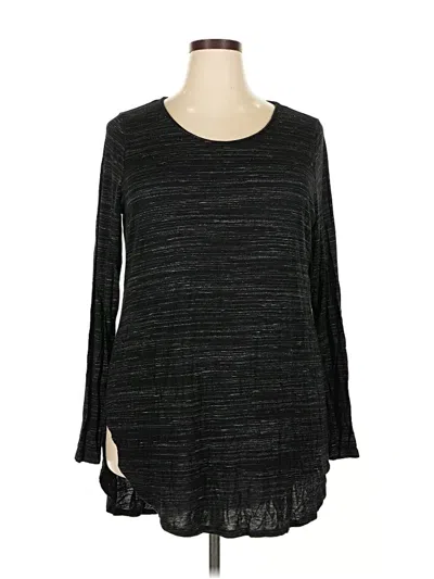 Pre-owned Apt. 9 Long Sleeve Top Black Scoop Neck Tops