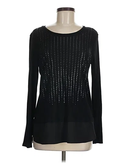 Pre-owned Apt. 9 Long Sleeve Top Black Square Neckline Tops