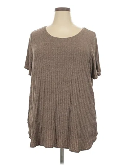 Pre-owned Apt. 9 Long Sleeve Top Brown Scoop Neck Tops