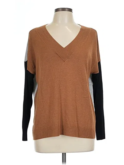 Pre-owned Apt. 9 Long Sleeve Top Brown V Neck Tops
