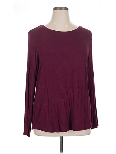 Pre-owned Apt. 9 Long Sleeve Top Burgundy Boatneck Tops