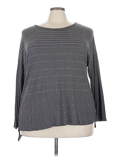 Pre-owned Apt. 9 Long Sleeve Top Gray Boatneck Tops