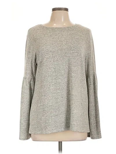 Pre-owned Apt. 9 Long Sleeve Top Gray Boatneck Tops
