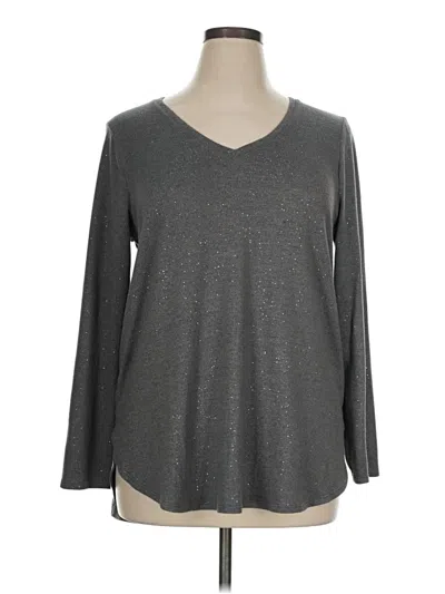 Pre-owned Apt. 9 Long Sleeve Top Gray V-neck Tops