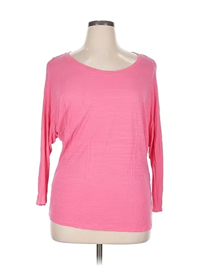 Pre-owned Apt. 9 Long Sleeve Top Pink Boatneck Tops