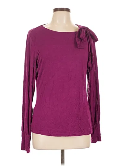 Pre-owned Apt. 9 Long Sleeve Top Purple One Shoulder Neckline Tops