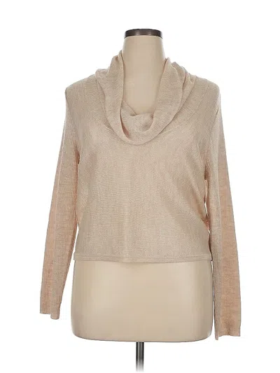 Pre-owned Apt. 9 Long Sleeve Top Tan Cowl Neck Tops In Brown