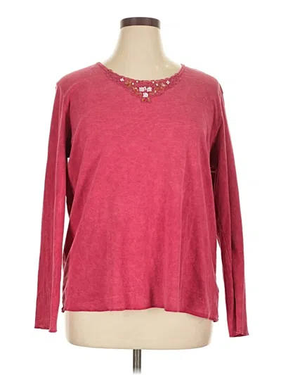 Pre-owned Apt. 9 Long Sleeve T-shirt In Burgundy