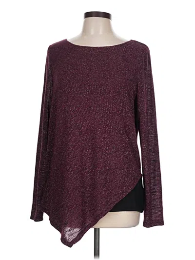 Pre-owned Apt. 9 Long Sleeve T-shirt In Burgundy
