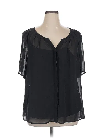 Pre-owned Apt. 9 Short Sleeve Blouse In Black