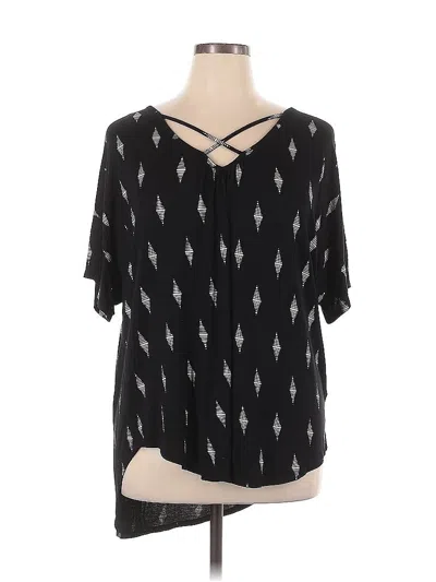 Pre-owned Apt. 9 Short Sleeve Blouse In Black
