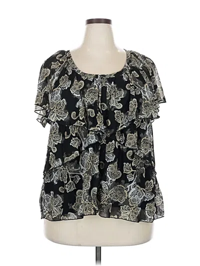 Pre-owned Apt. 9 Short Sleeve Blouse In Black