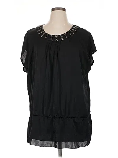 Pre-owned Apt. 9 Short Sleeve Blouse In Black