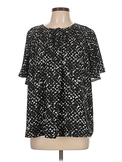 Pre-owned Apt. 9 Short Sleeve Blouse In Black