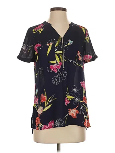 Pre-owned Apt. 9 Short Sleeve Blouse In Black