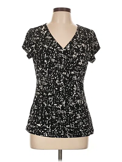 Pre-owned Apt. 9 Short Sleeve Blouse In Black