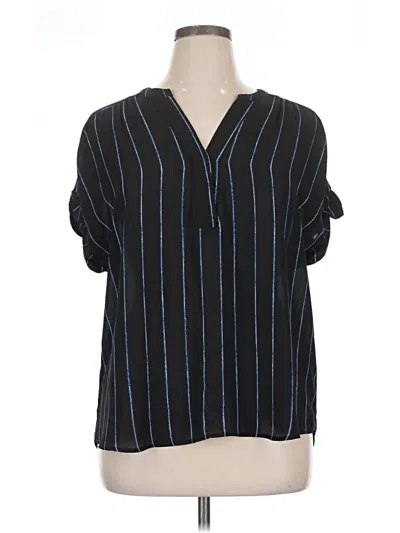 Pre-owned Apt. 9 Short Sleeve Blouse In Black
