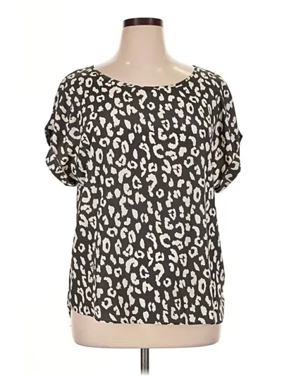 Pre-owned Apt. 9 Short Sleeve Blouse In Black