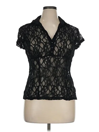 Pre-owned Apt. 9 Short Sleeve Blouse In Black