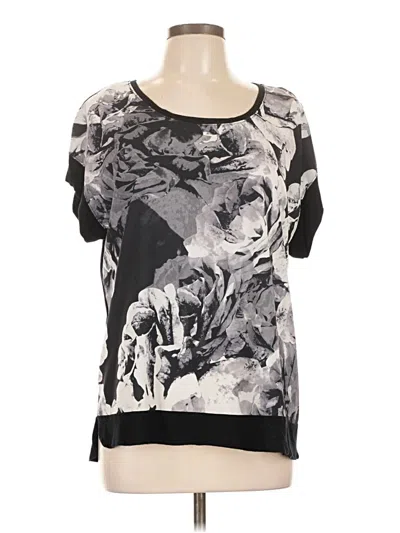 Pre-owned Apt. 9 Short Sleeve Blouse In Black